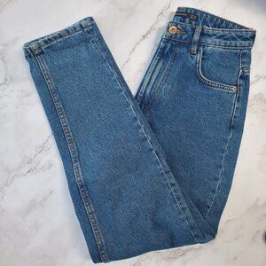 Zara Trafaluc Denimwear High Rise Mom Jeans 100% Cotton Medium Wash 00